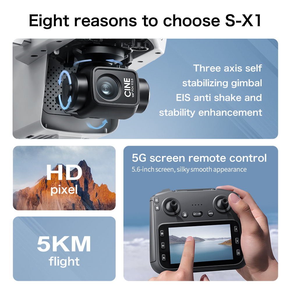 S-X1 MAX GPS-Drohne mit 3-Achs – Drone Surveying Bewertung und Preis